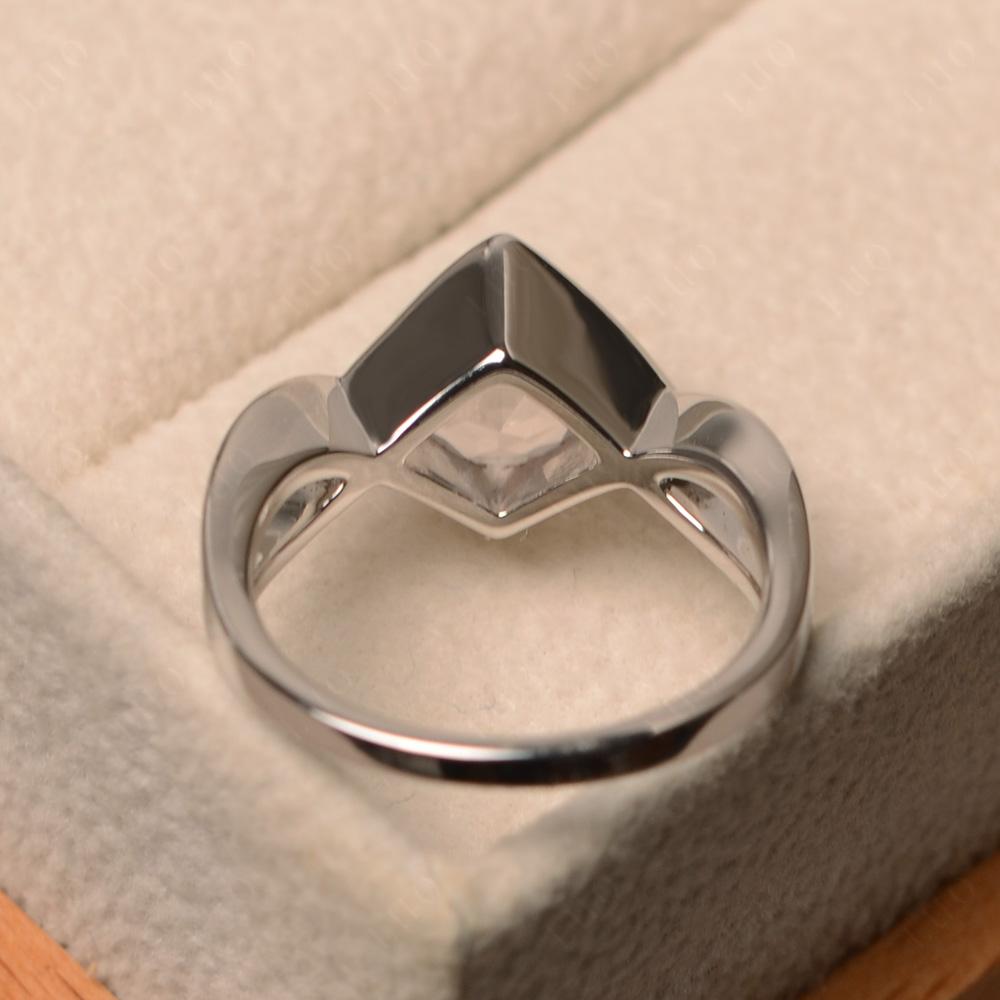 Rose Quartz Bezel Set Infinity Solitaire Ring - LUO Jewelry