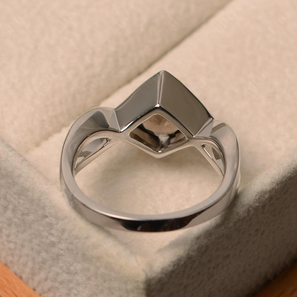 Smoky Quartz Bezel Set Infinity Solitaire Ring - LUO Jewelry