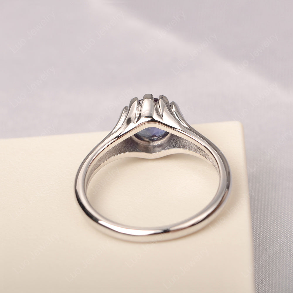 Vintage Alexandrite Solitaire Engagement Ring - LUO Jewelry