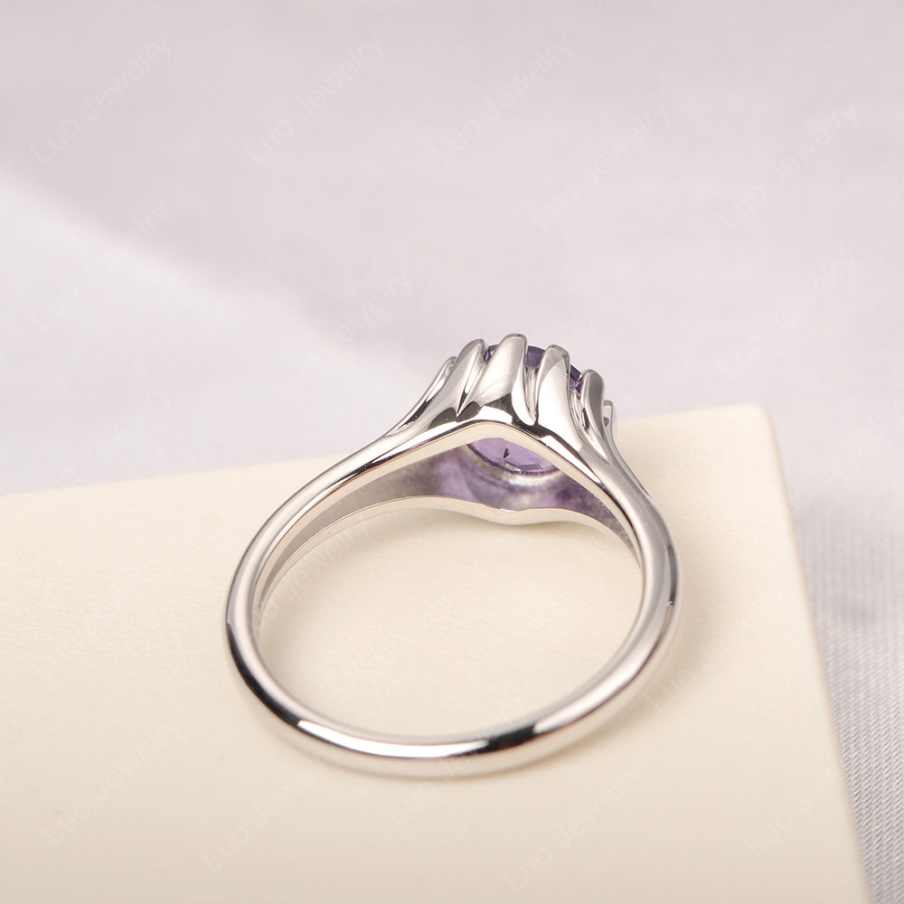 Vintage Amethyst Solitaire Engagement Ring - LUO Jewelry
