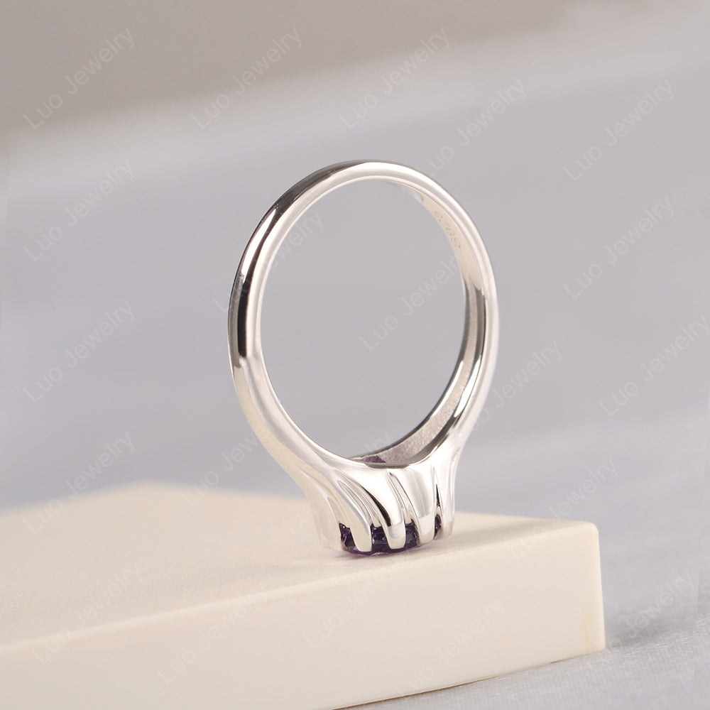 Vintage Amethyst Solitaire Engagement Ring - LUO Jewelry