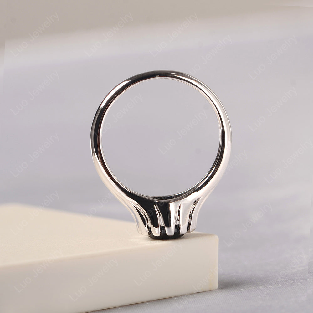 Vintage Black Spinel Solitaire Engagement Ring - LUO Jewelry