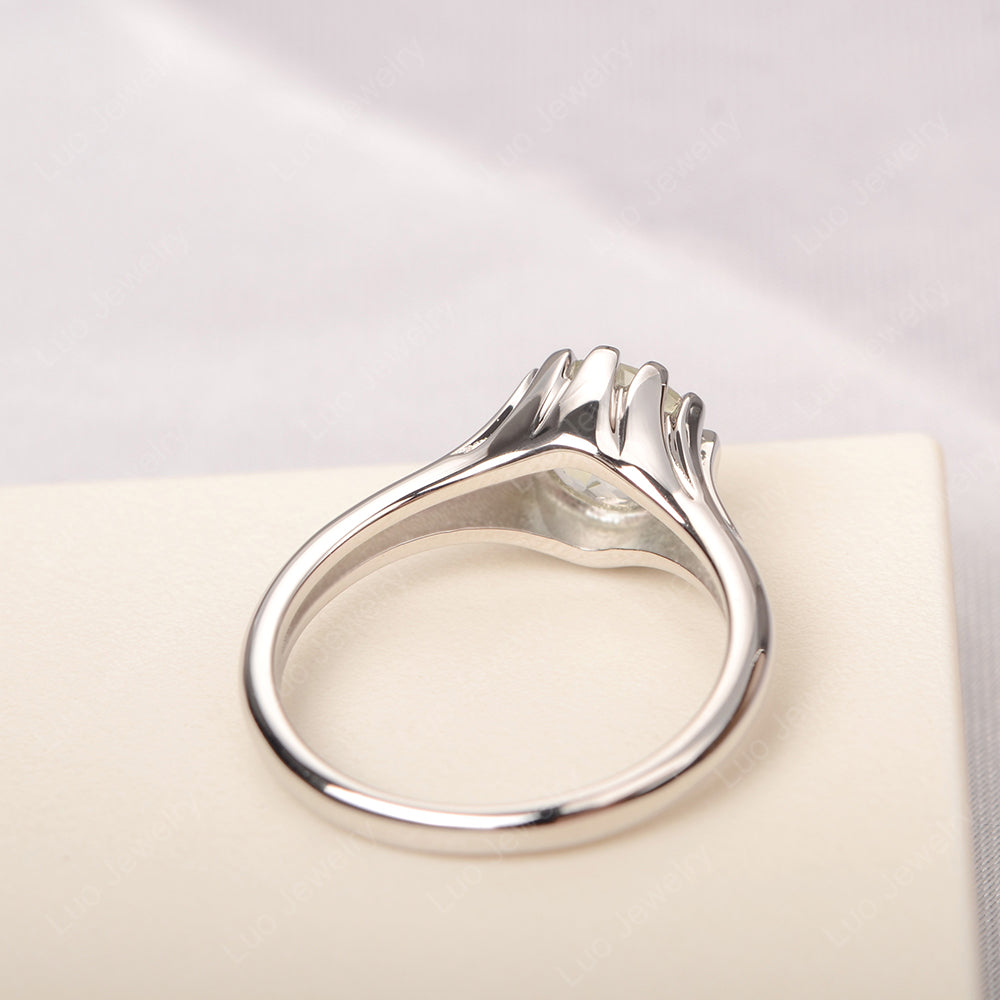 Vintage Green Amethyst Solitaire Engagement Ring - LUO Jewelry