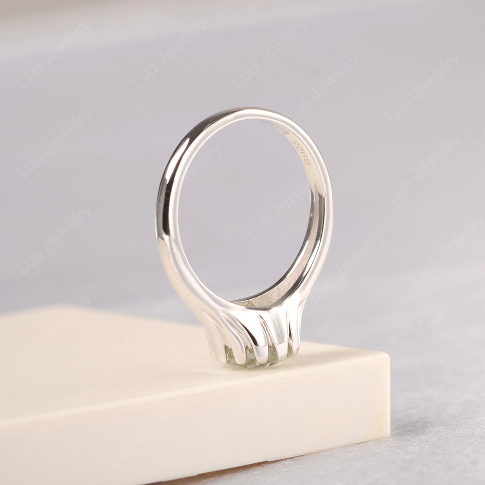 Vintage Green Amethyst Solitaire Engagement Ring - LUO Jewelry