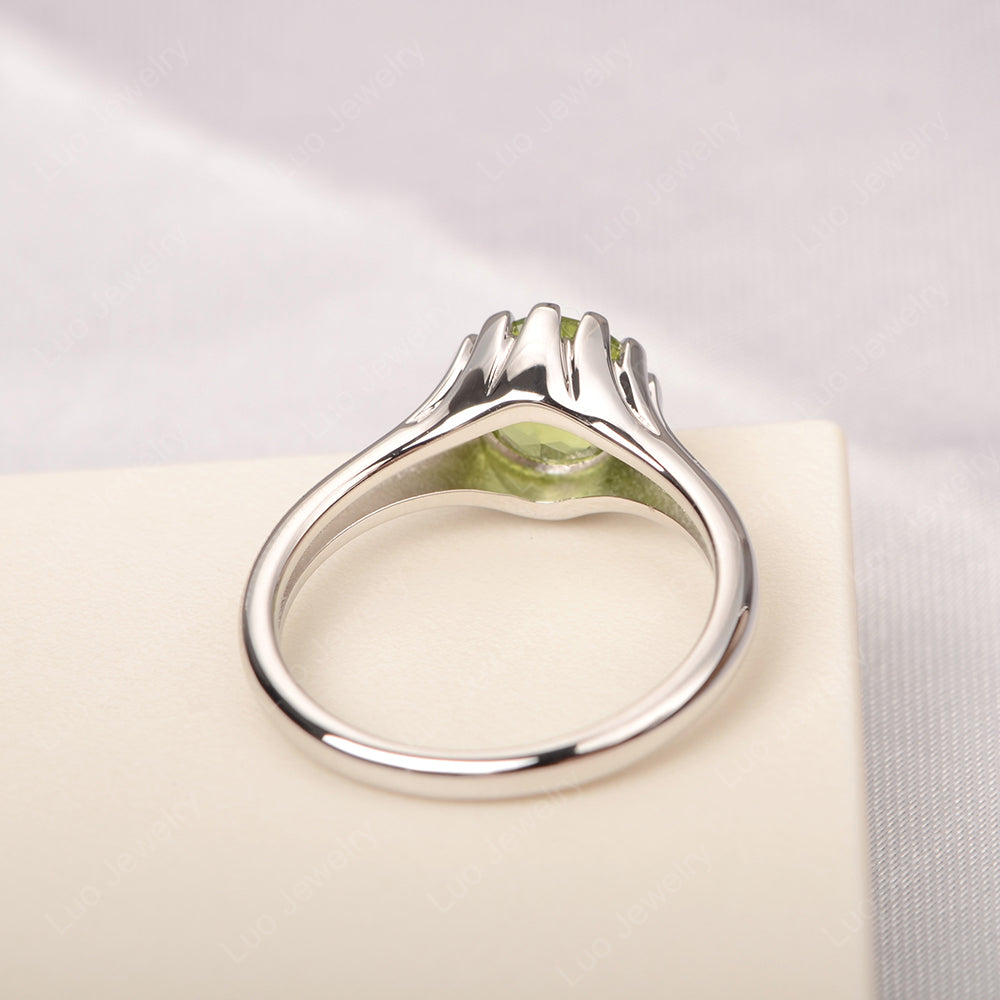 Vintage Peridot Solitaire Engagement Ring - LUO Jewelry