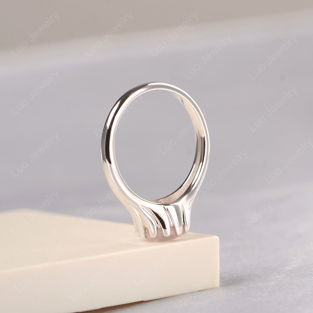 Vintage Rose Quartz Solitaire Engagement Ring - LUO Jewelry