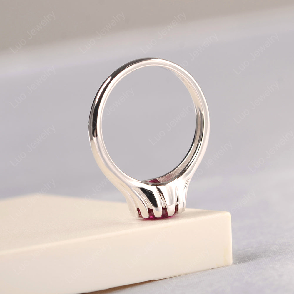 Vintage Ruby Solitaire Engagement Ring - LUO Jewelry