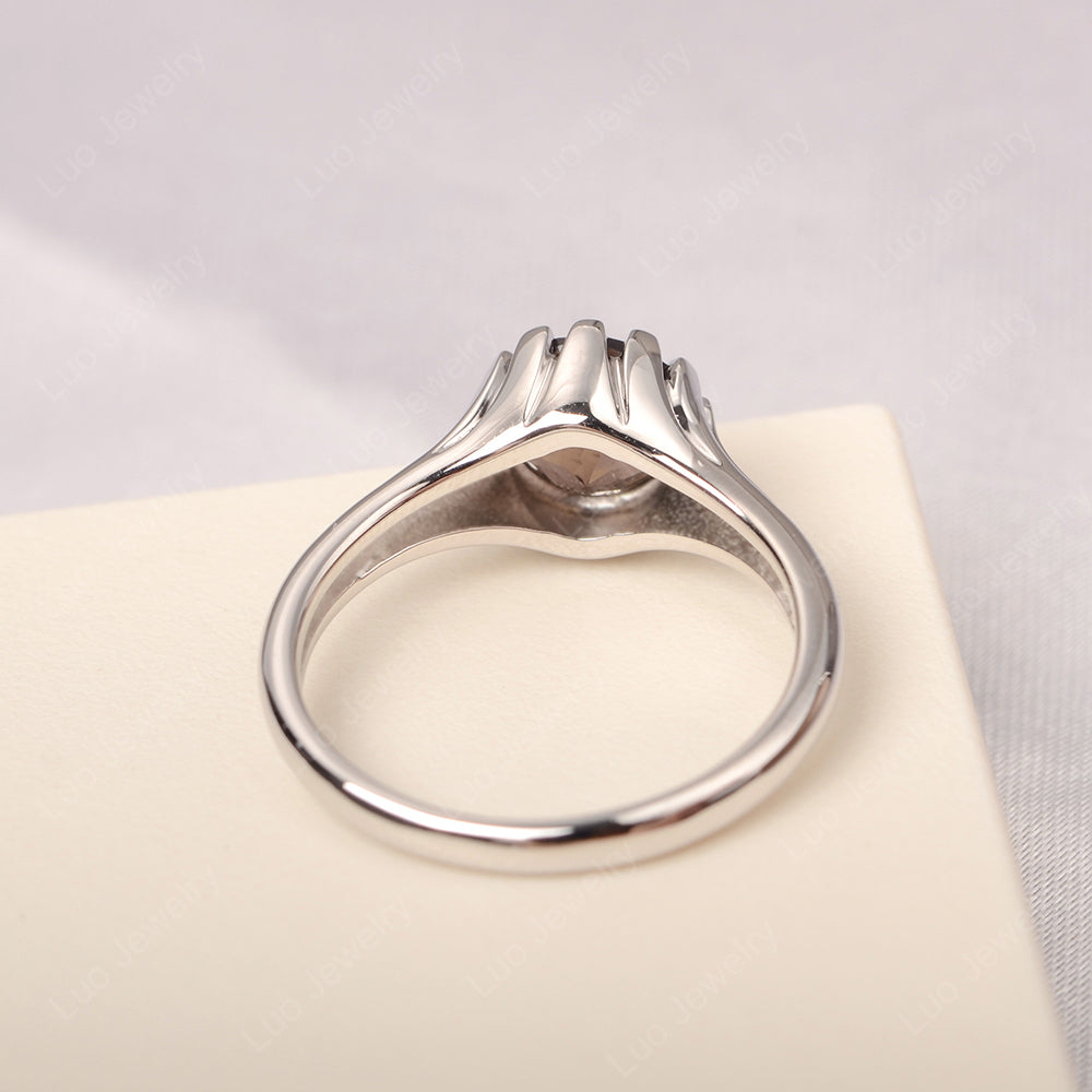 Vintage Smoky Quartz Solitaire Engagement Ring - LUO Jewelry