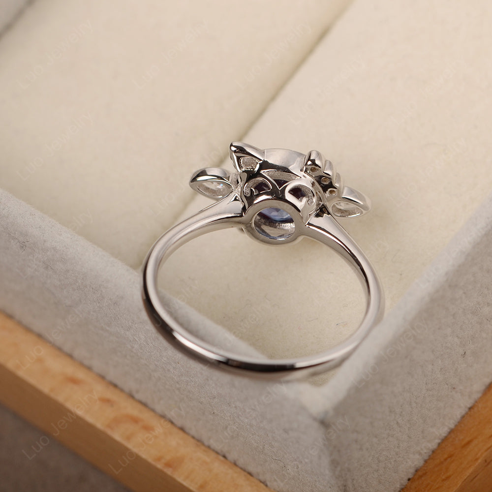 Saturn Style Alexandrite Engagement Ring - LUO Jewelry