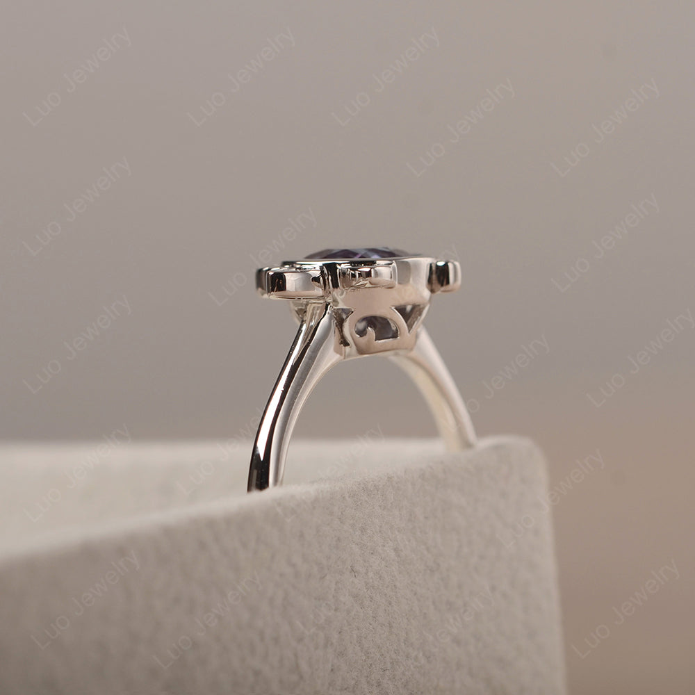 Saturn Style Alexandrite Engagement Ring - LUO Jewelry