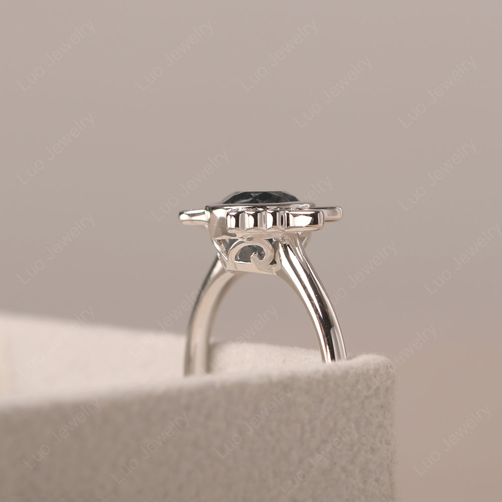 Saturn Style London Blue Topaz Engagement Ring - LUO Jewelry