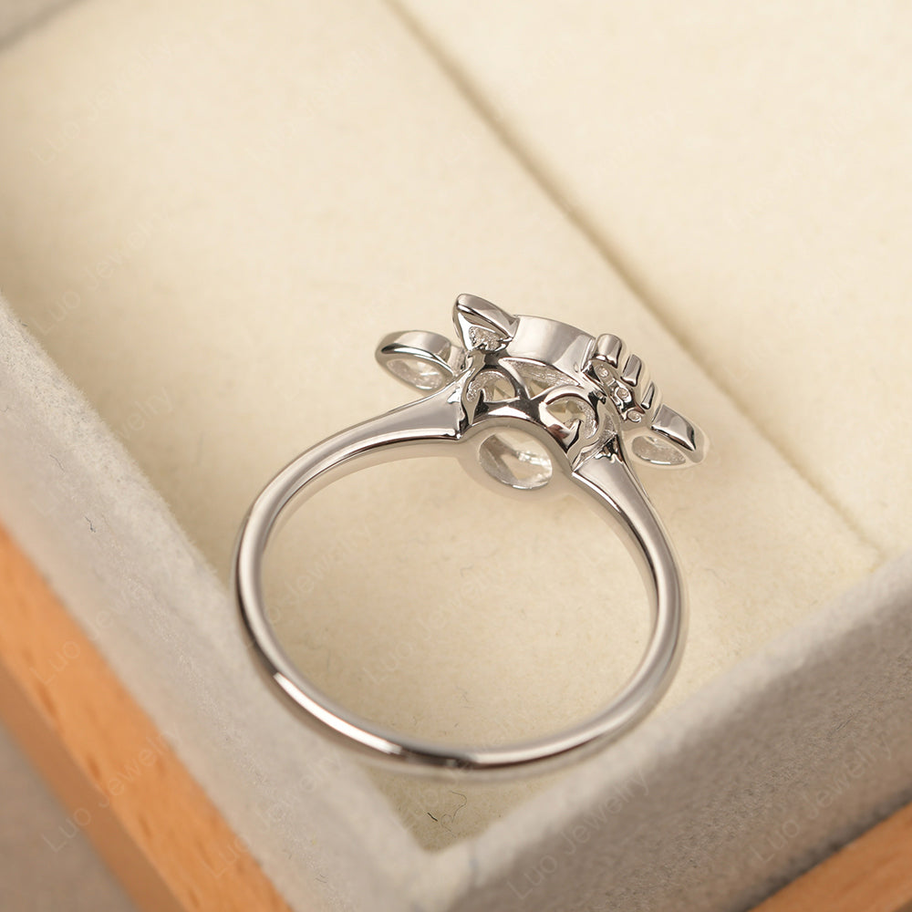 Saturn Style White Topaz Engagement Ring - LUO Jewelry