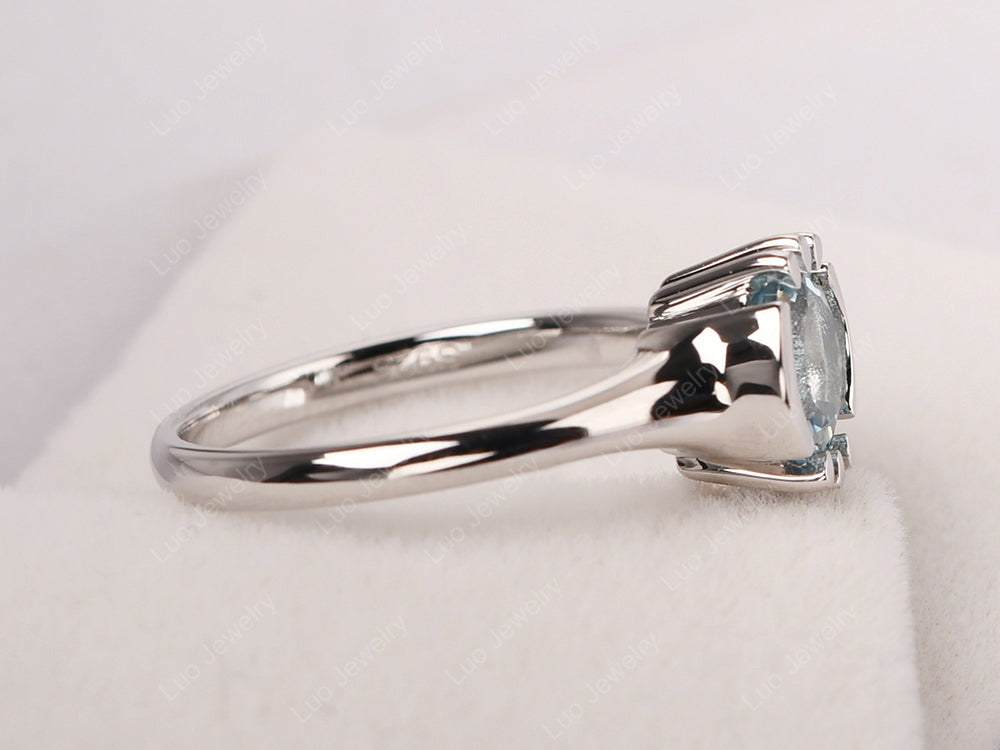 Vintage Aquamarine Solitaire Ring - LUO Jewelry