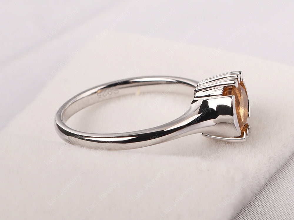 Vintage Citrine Solitaire Ring - LUO Jewelry