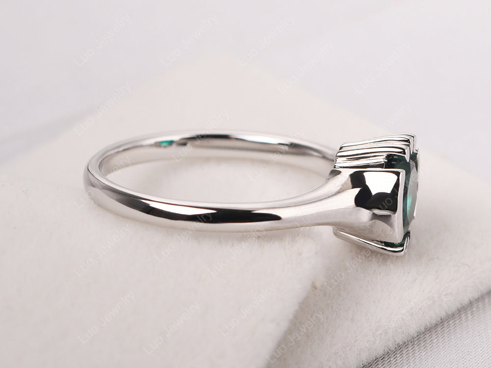 Vintage Emerald Solitaire Ring - LUO Jewelry