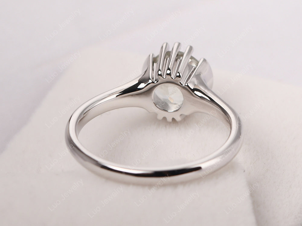 Vintage Green Amethyst Solitaire Ring - LUO Jewelry