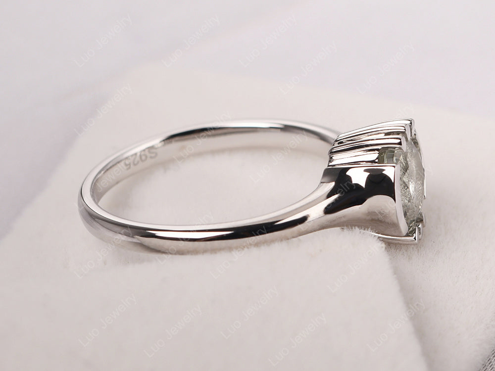 Vintage Green Amethyst Solitaire Ring - LUO Jewelry