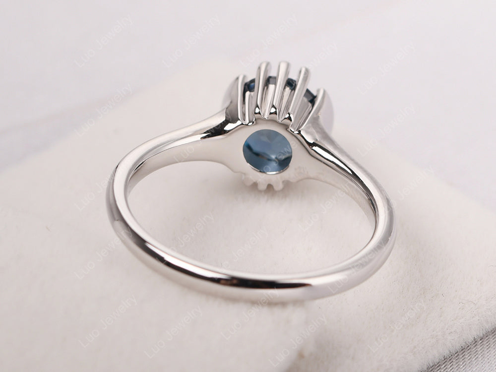 Vintage London Blue Topaz Solitaire Ring - LUO Jewelry