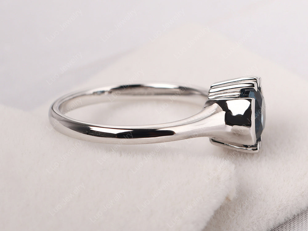 Vintage London Blue Topaz Solitaire Ring - LUO Jewelry