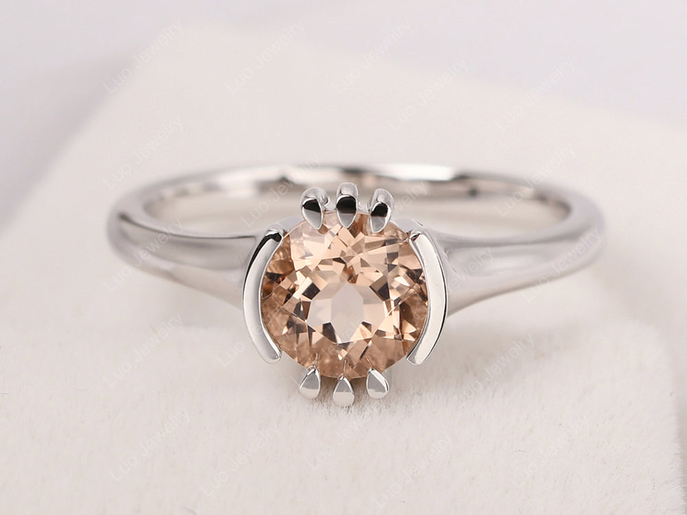 Vintage Morganite Solitaire Ring - LUO Jewelry