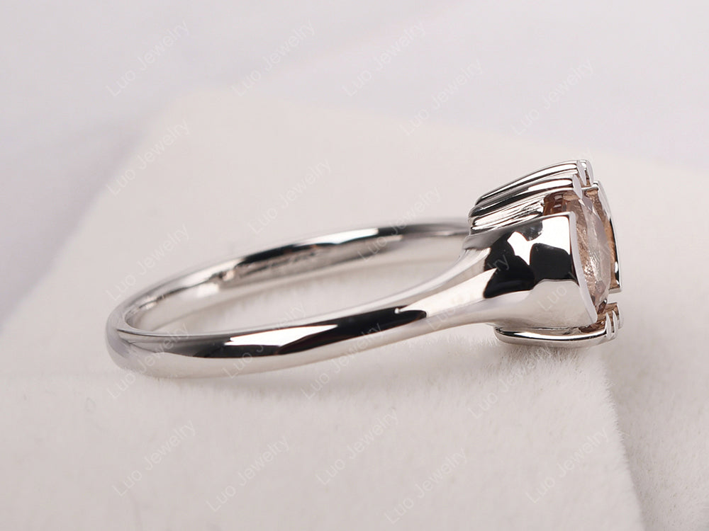 Vintage Morganite Solitaire Ring - LUO Jewelry