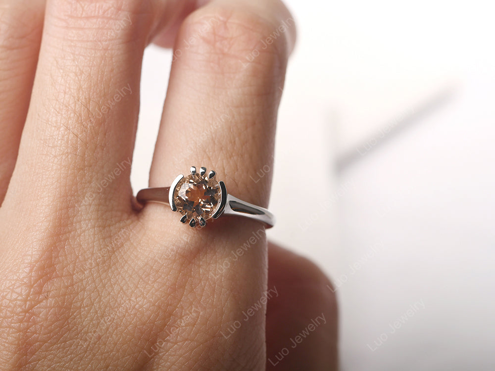 Vintage Morganite Solitaire Ring - LUO Jewelry