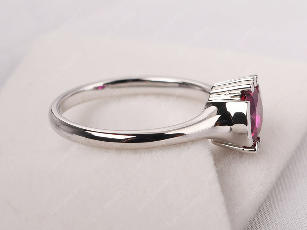 Vintage Ruby Solitaire Ring - LUO Jewelry