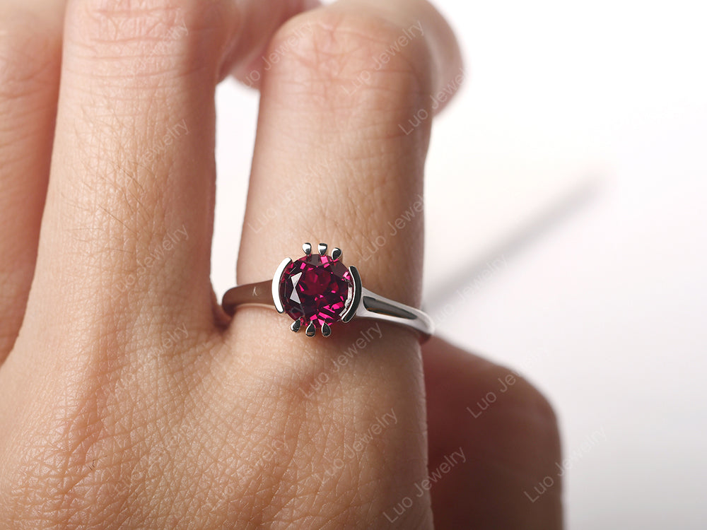 Vintage Ruby Solitaire Ring - LUO Jewelry