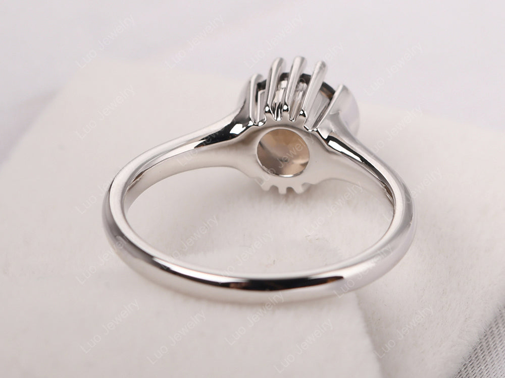 Vintage Smoky Quartz Solitaire Ring - LUO Jewelry