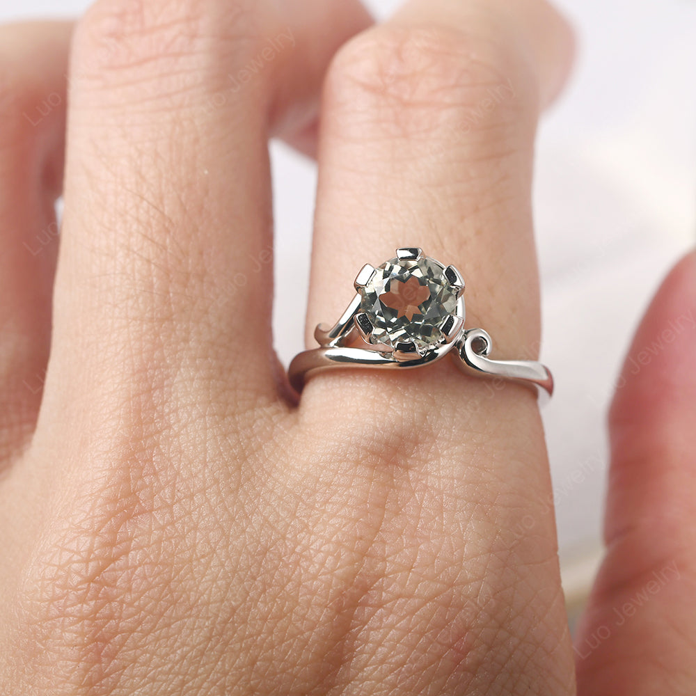 Non-traditional Green Amethyst Ring - LUO Jewelry