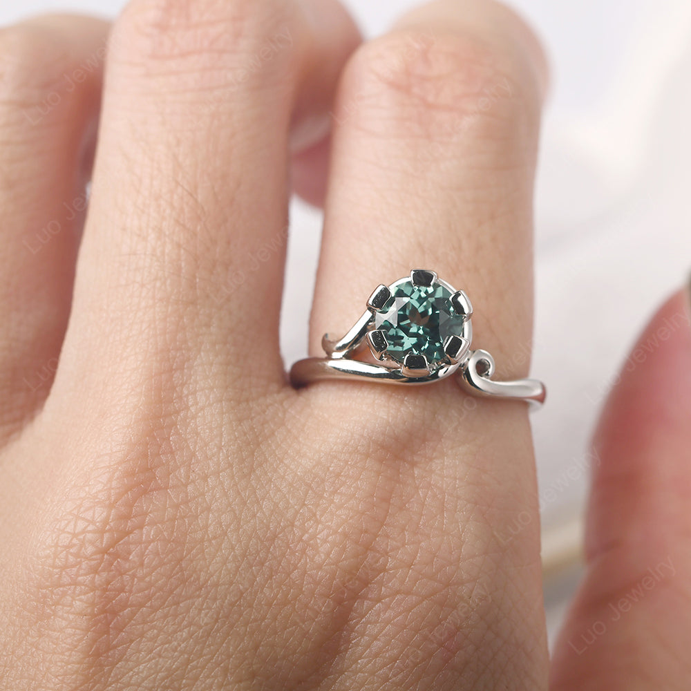 Non-traditional Green Sapphire Ring - LUO Jewelry