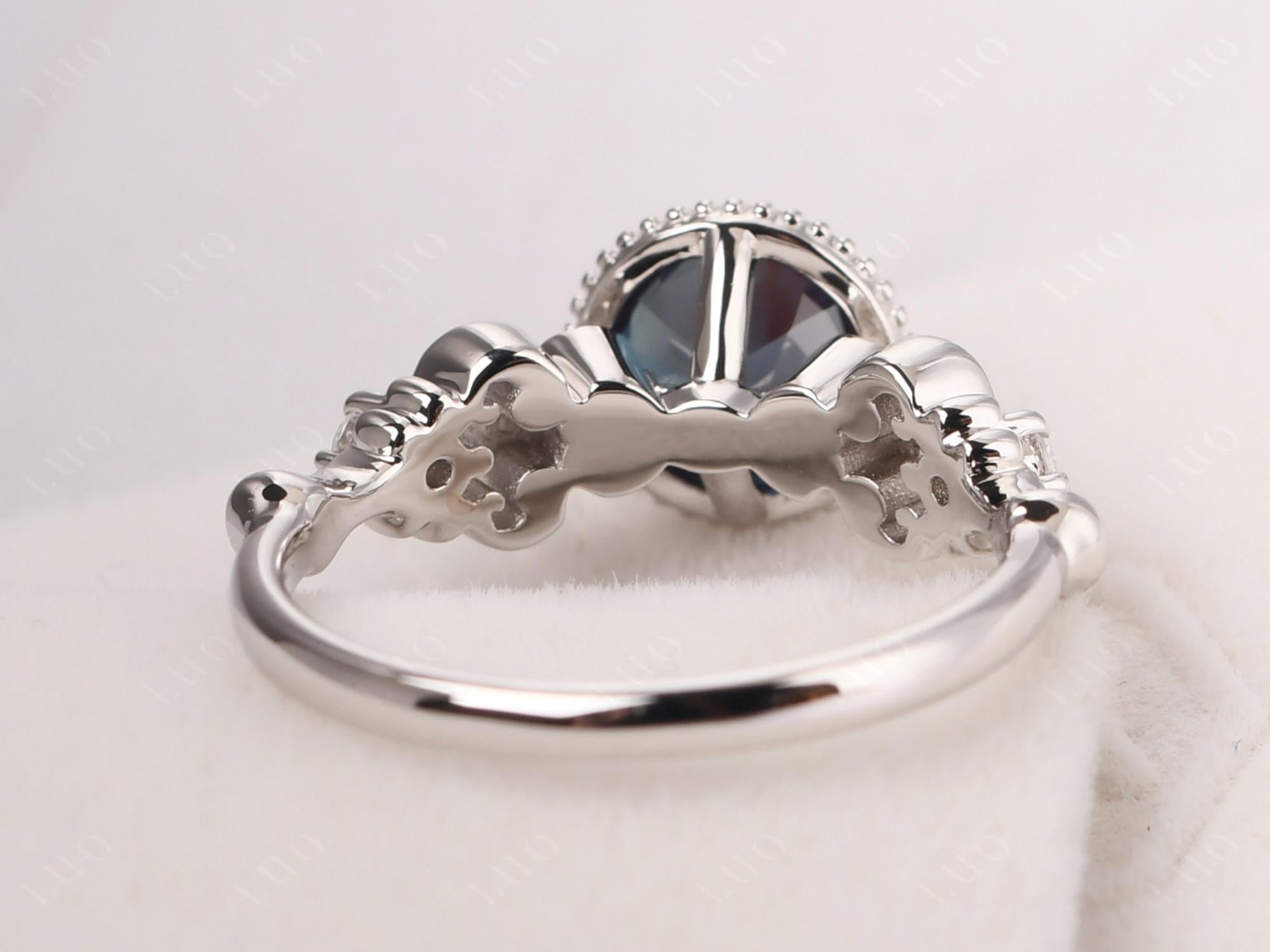 Art Deco Vintage Inspired Lab Alexandrite Ring - LUO Jewelry
