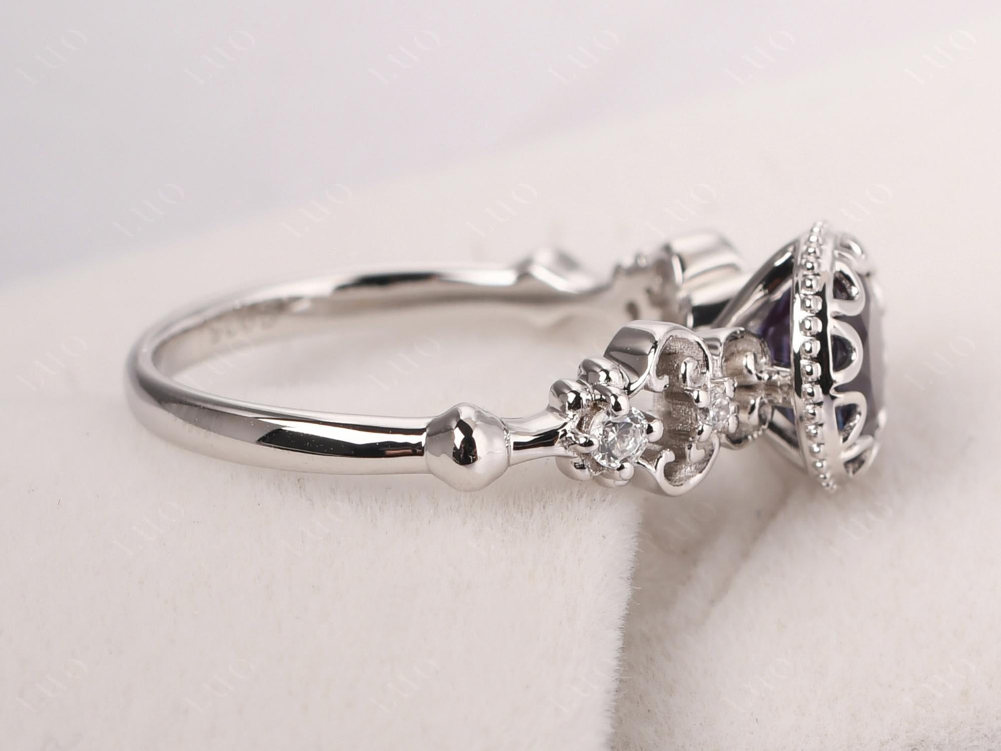 Art Deco Vintage Inspired Lab Alexandrite Ring - LUO Jewelry