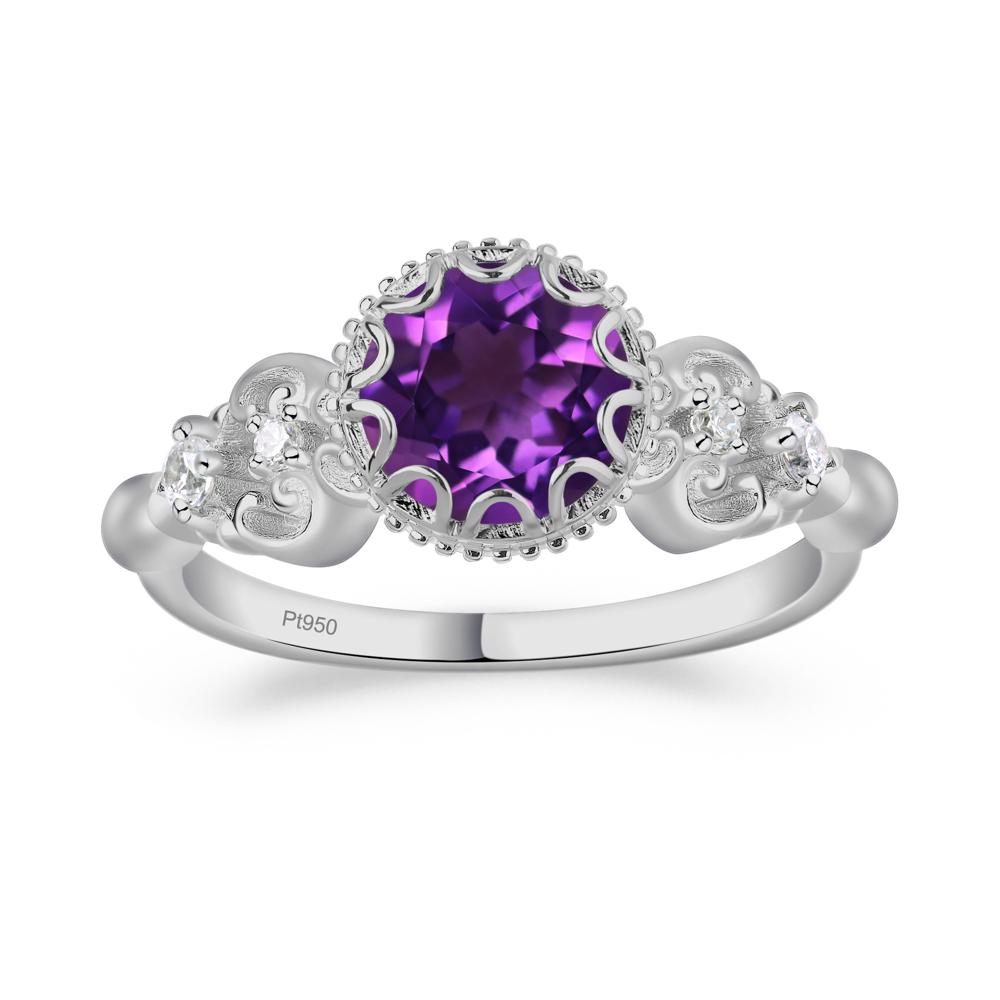 Art Deco Vintage Inspired Amethyst Ring - LUO Jewelry #metal_platinum