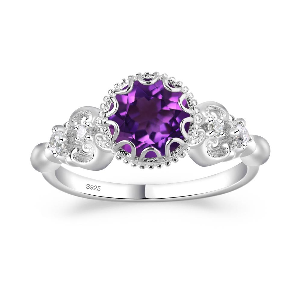 Art Deco Vintage Inspired Amethyst Ring - LUO Jewelry #metal_sterling silver