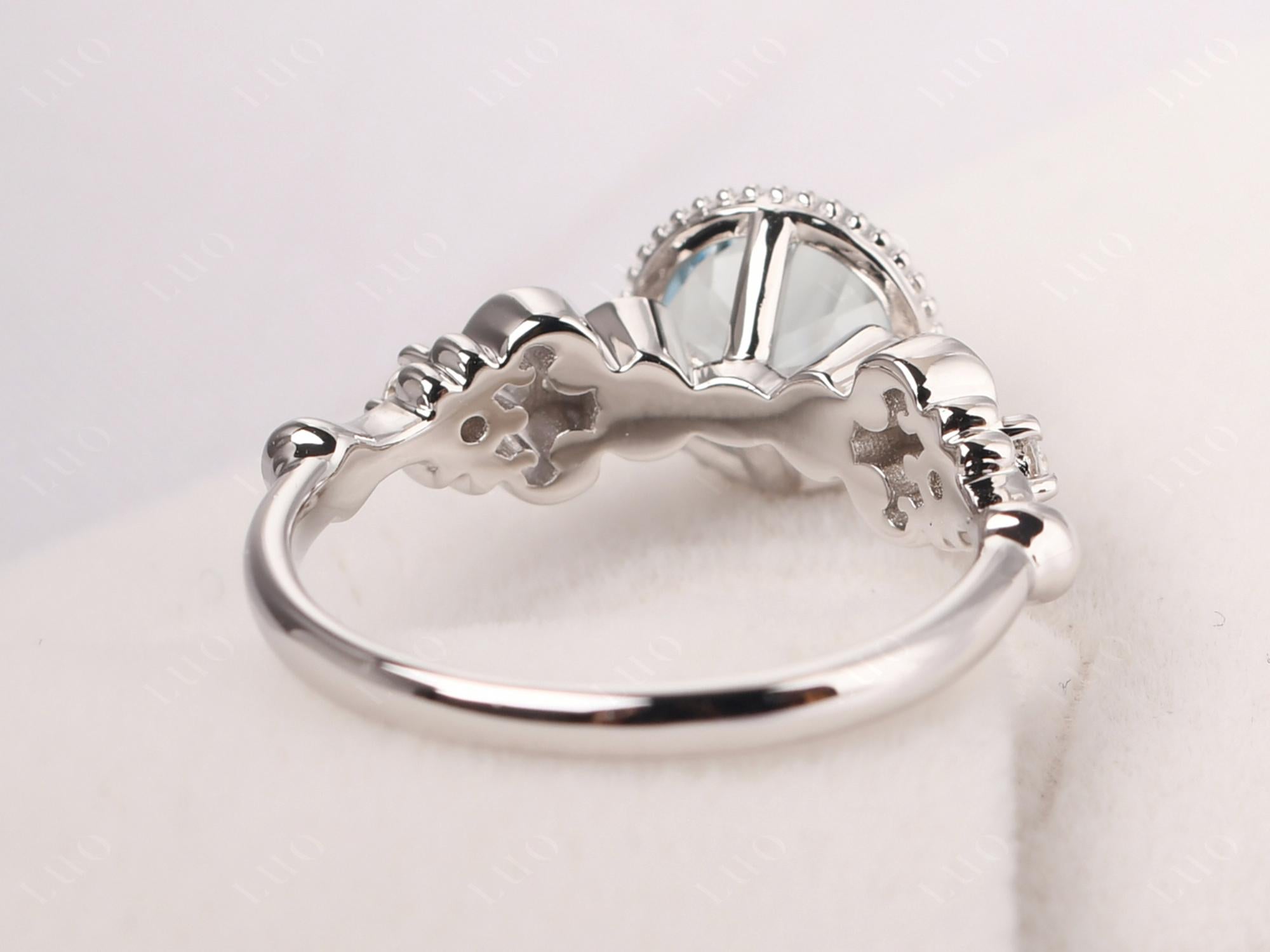 Art Deco Vintage Inspired Aquamarine Ring - LUO Jewelry