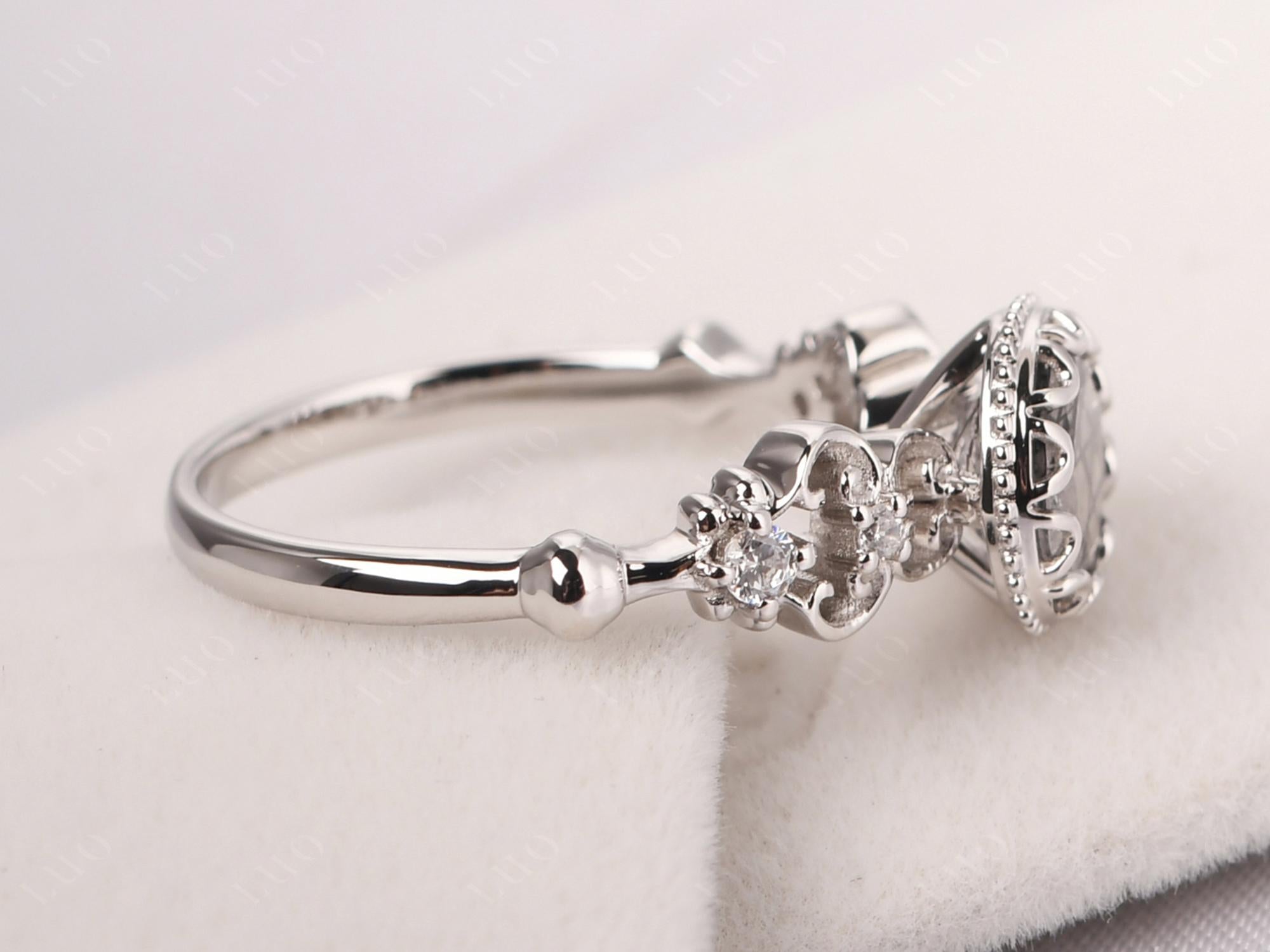 Art Deco Vintage Inspired Black Rutilated Quartz Ring - LUO Jewelry