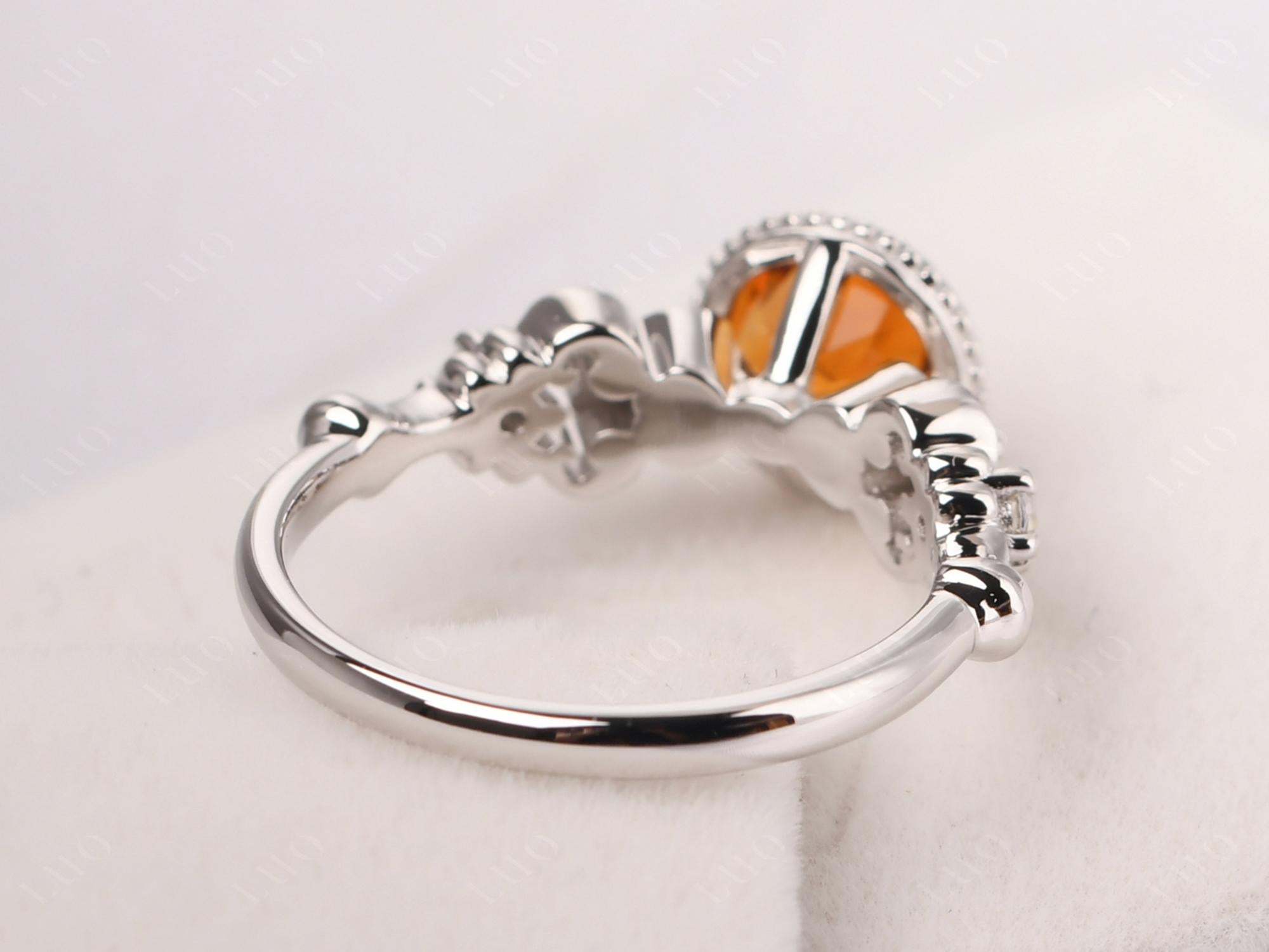 Art Deco Vintage Inspired Citrine Ring - LUO Jewelry