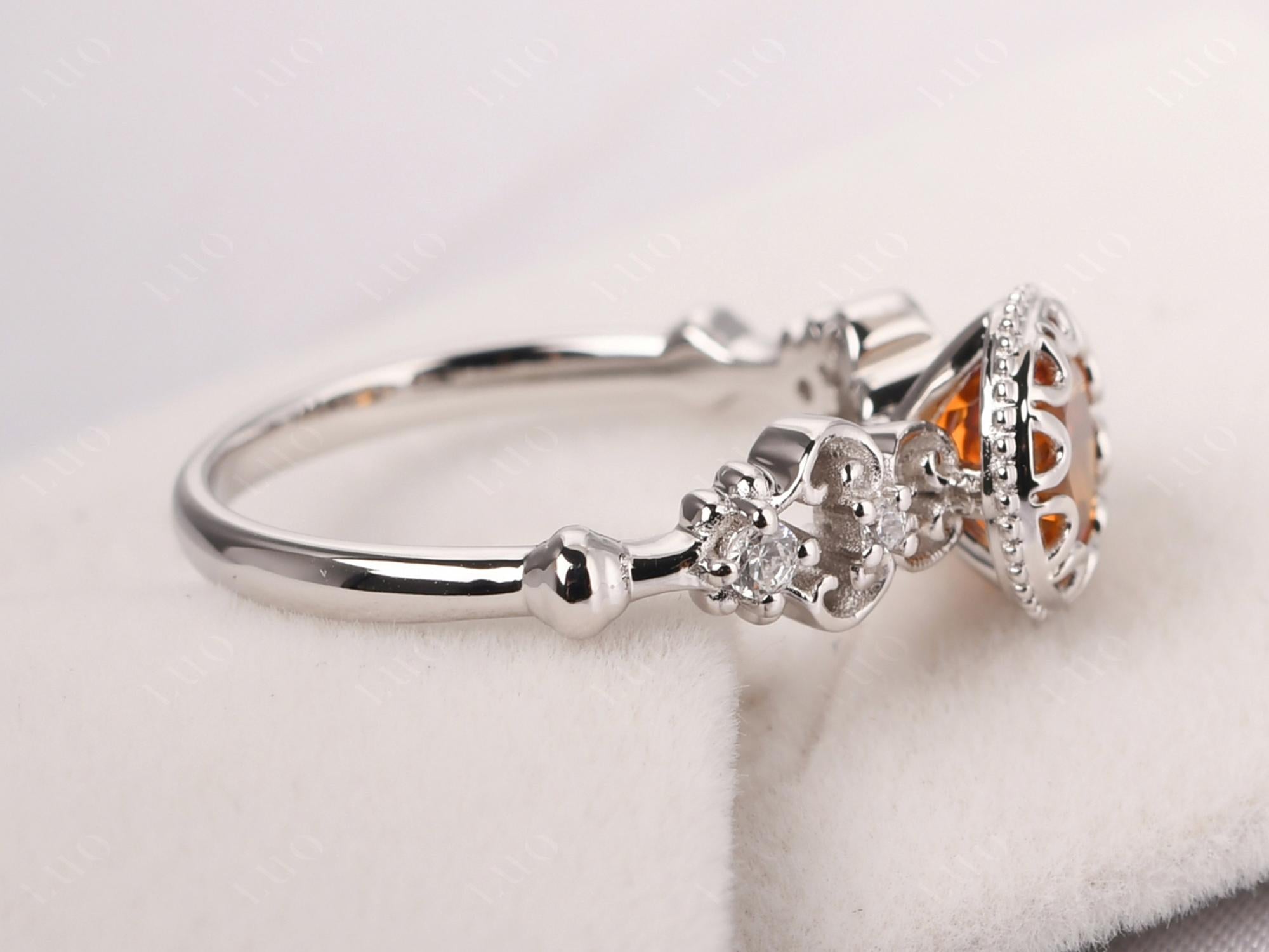 Art Deco Vintage Inspired Citrine Ring - LUO Jewelry