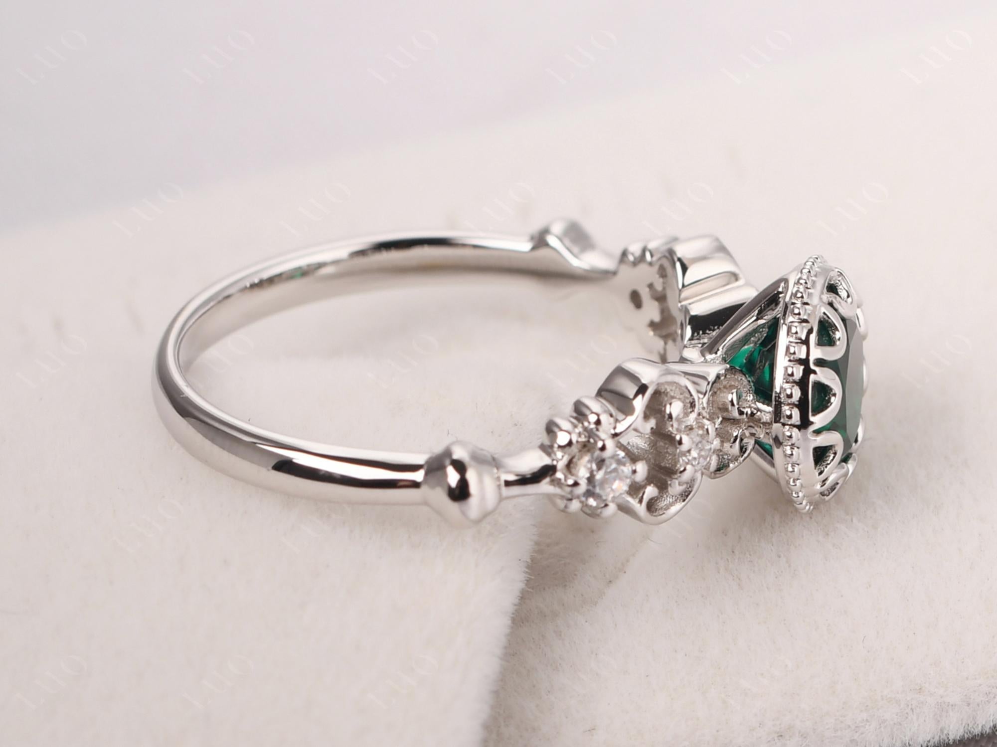 Art Deco Vintage Inspired Emerald Ring - LUO Jewelry