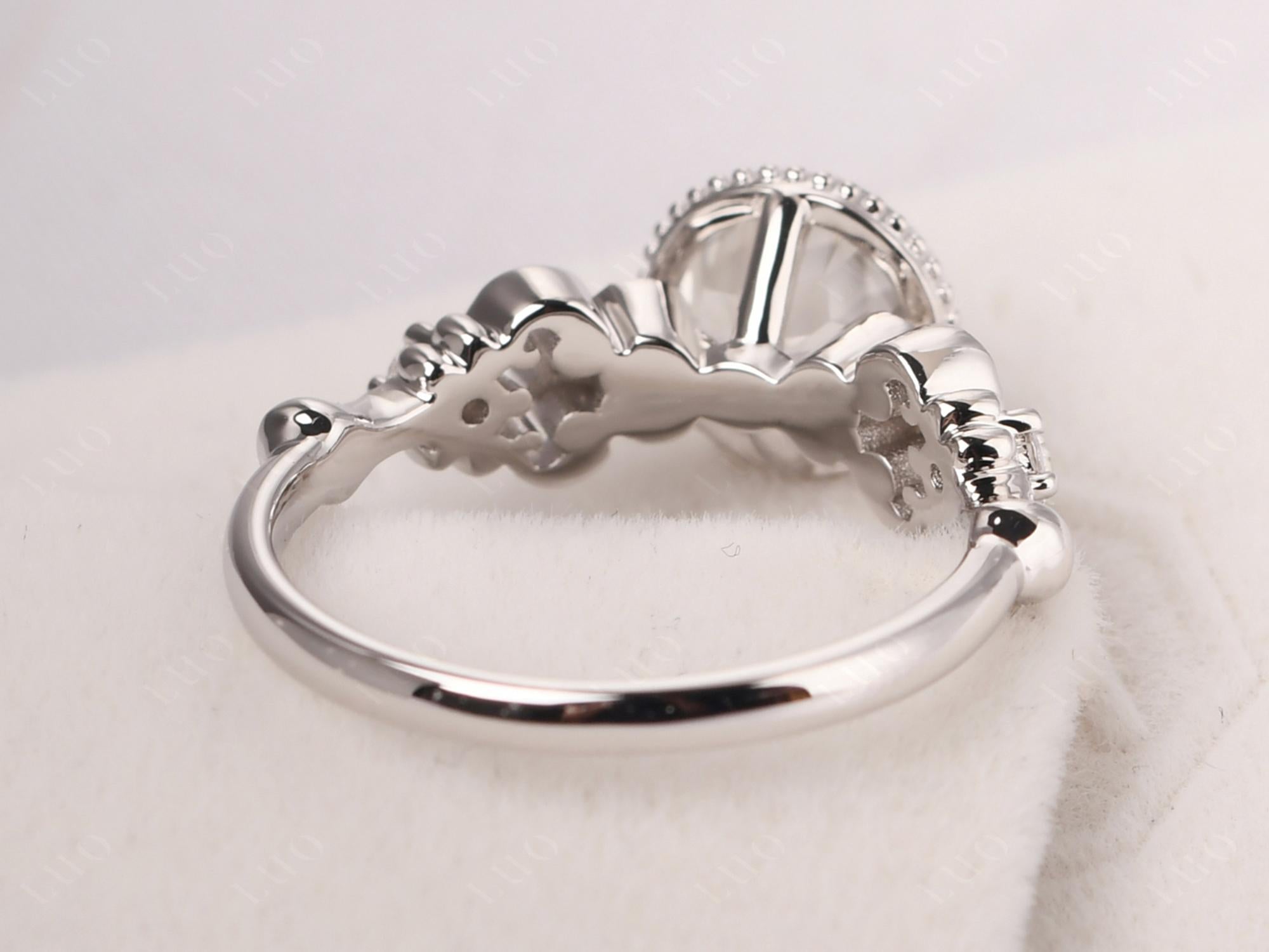 Art Deco Vintage Inspired White Topaz Ring - LUO Jewelry