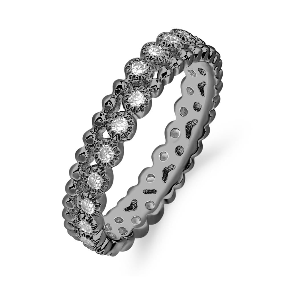 Vintage Inspired Cubic Zirconia Eternity Ring - LUO Jewelry #metal_black finish sterling silver