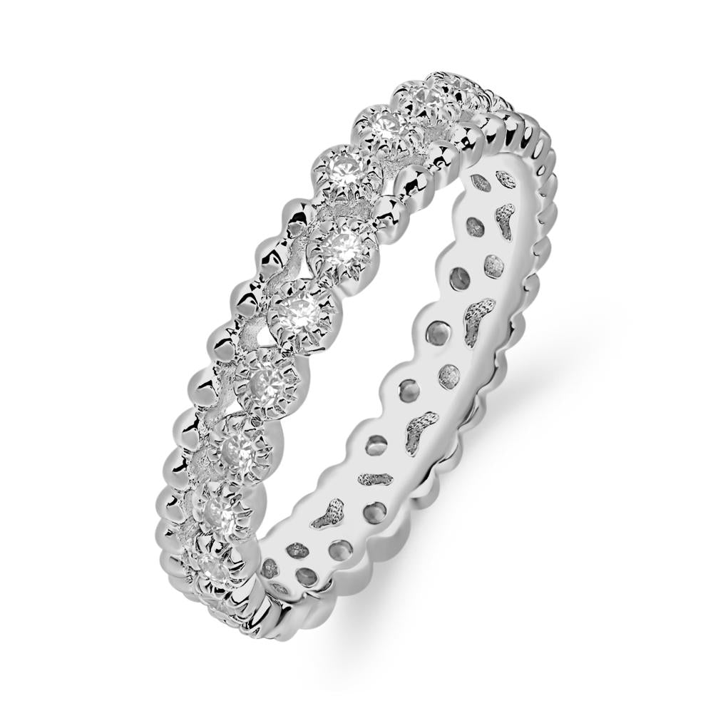 Vintage Inspired Cubic Zirconia Eternity Ring - LUO Jewelry #metal_platinum