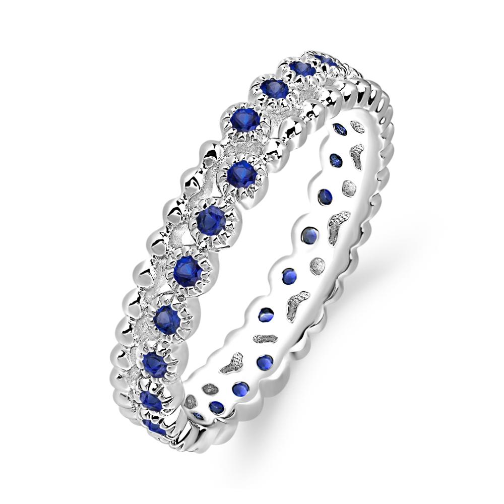 Vintage Inspired Sapphire Eternity Ring - LUO Jewelry #metal_sterling silver