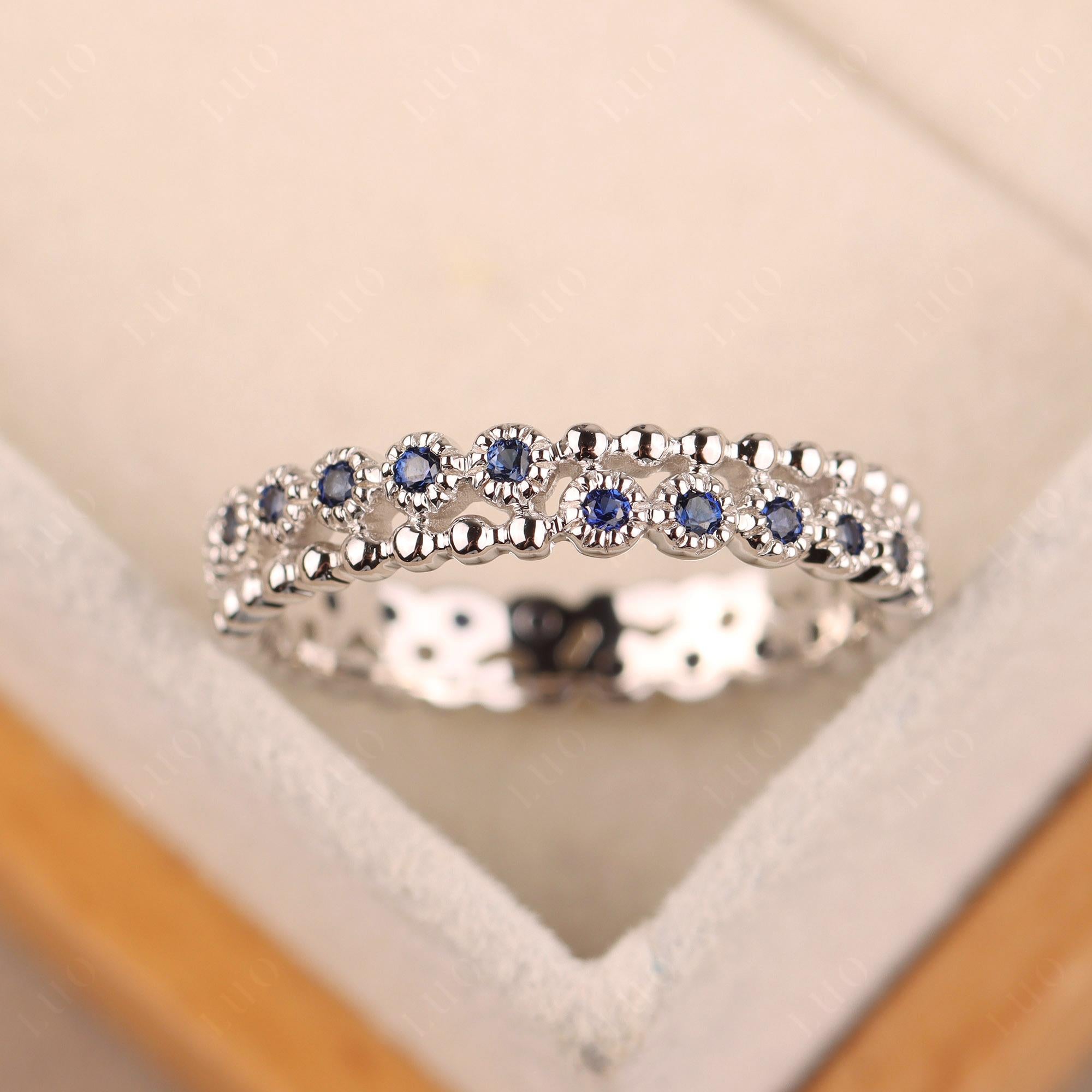 Vintage Inspired Sapphire Eternity Ring - LUO Jewelry