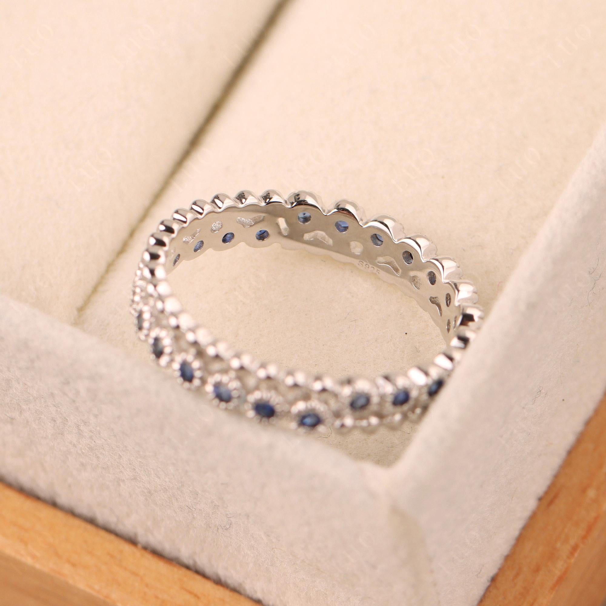 Vintage Inspired Sapphire Eternity Ring - LUO Jewelry