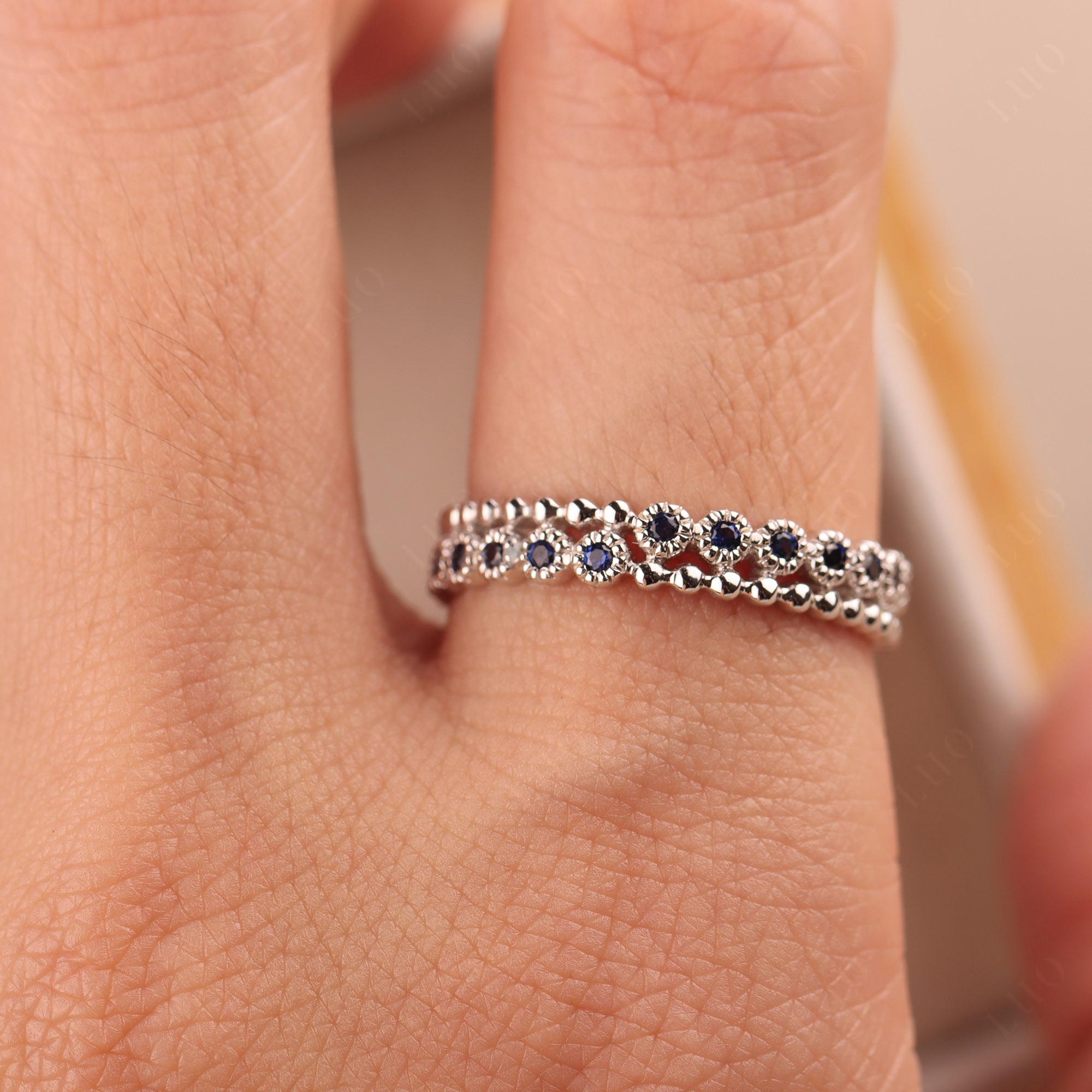 Vintage Inspired Sapphire Eternity Ring - LUO Jewelry