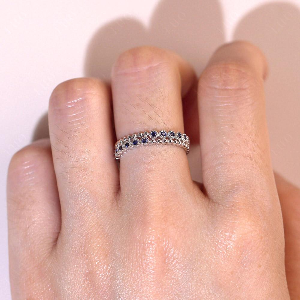 Vintage Inspired Sapphire Eternity Ring - LUO Jewelry