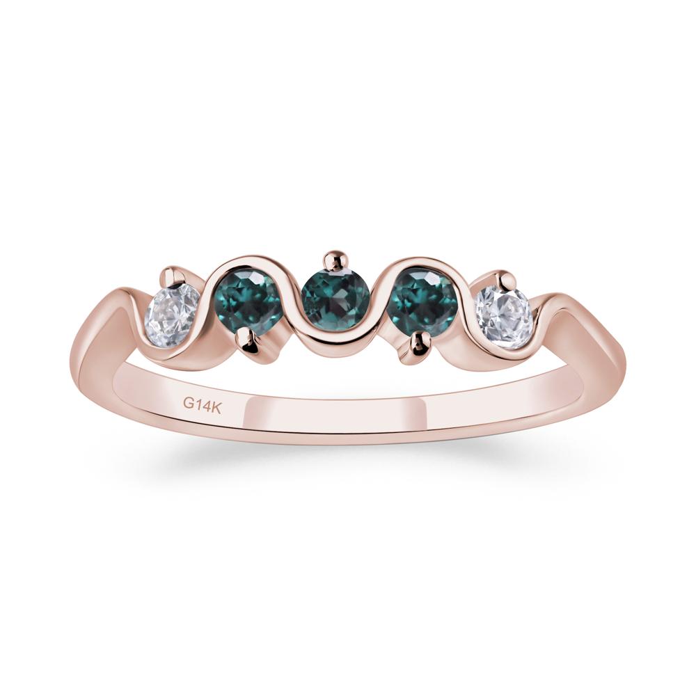Lab Alexandrite Band Ring - LUO Jewelry #metal_14k rose gold