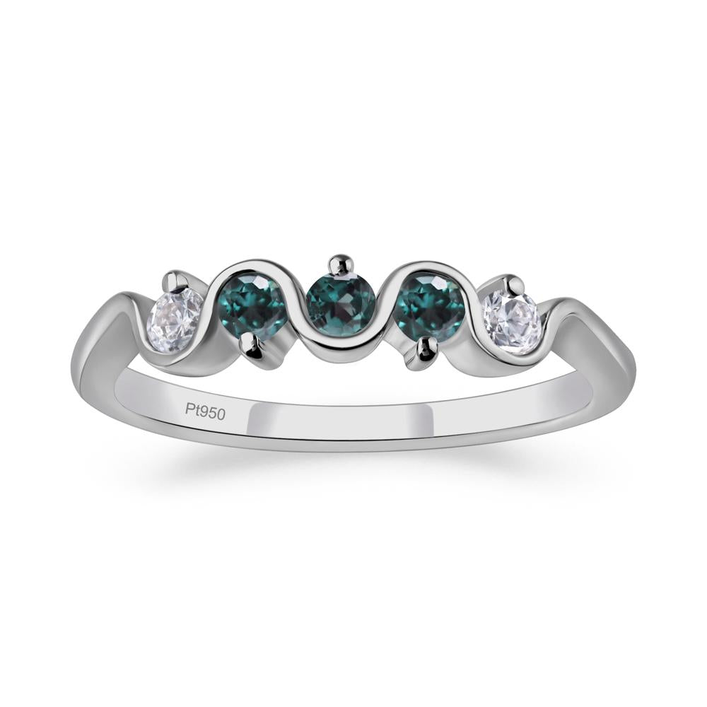 Lab Alexandrite Band Ring - LUO Jewelry #metal_platinum